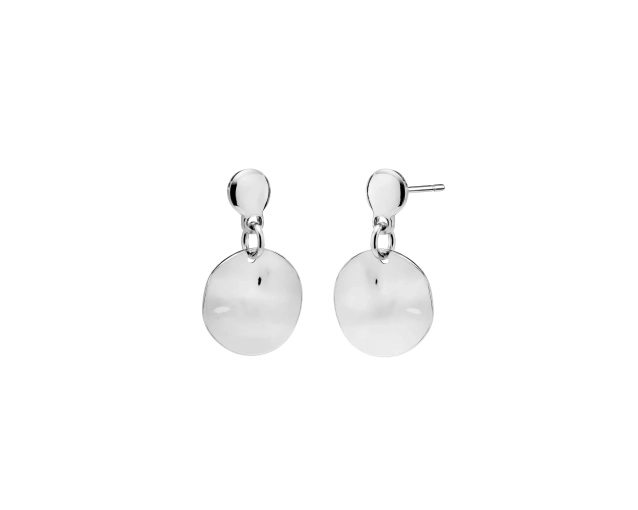 Kolczyki srebrne młotkowane wiszące