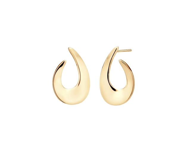 Kolczyki srebrne pozłacane zaokrąglone otwarte