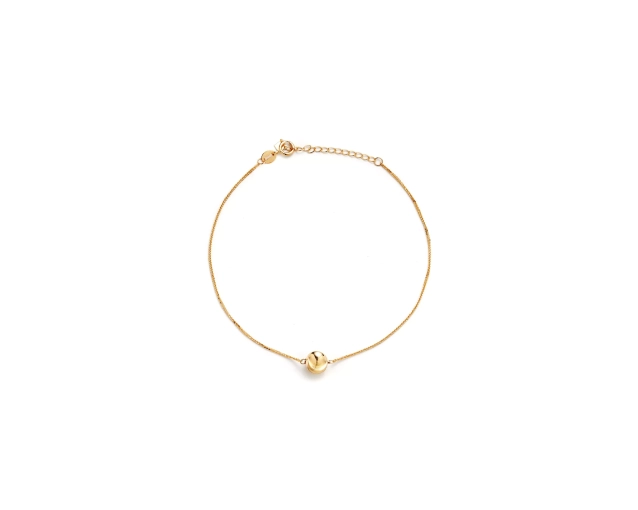 Bransoletka złota z kulką na cienkim łańcuszku ze złota 585