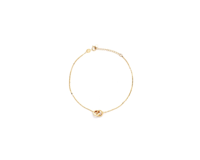 Bransoletka złota z przeplatającymi się kółkami ze złota 585