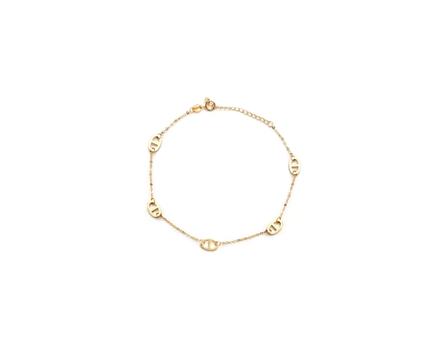 Bransoletka złota z owalnymi ogniwami