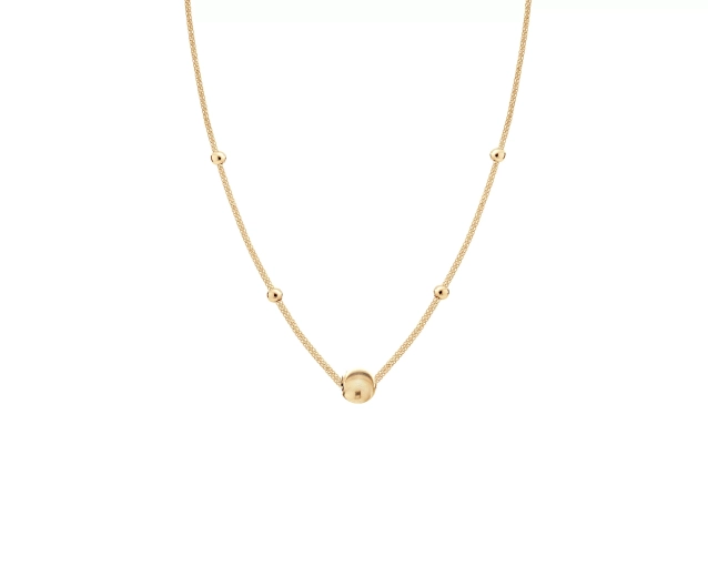 Naszyjnik złoty z kulką i mniejszymi kulkami ze złota 585