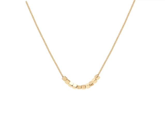 Naszyjnik złoty z małymi kostkami ze złota 585