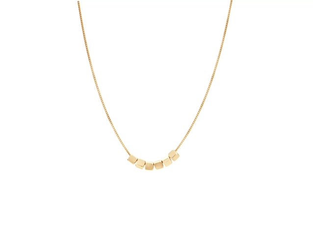 Naszyjnik złoty z kostkami ze złota 585