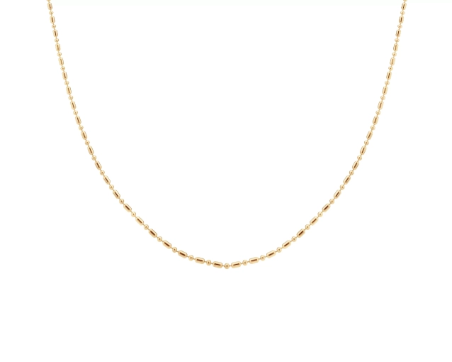 Łańcuszek srebrny pozłacany kuleczkowy