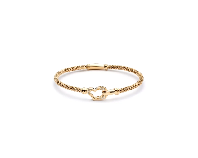 Bransoletka srebrna pozłacana z cyrkoniami 