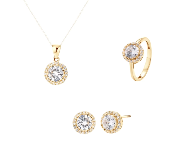 Zestaw pozłacany z cyrkoniami PRS 0106