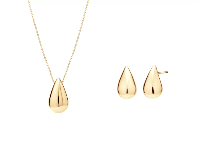 Zestaw pozłacany krople PRS 0108