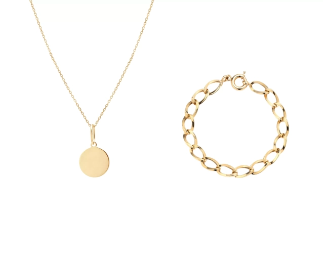 Zestaw złotej biżuterii z serduszkami PRZ 0066