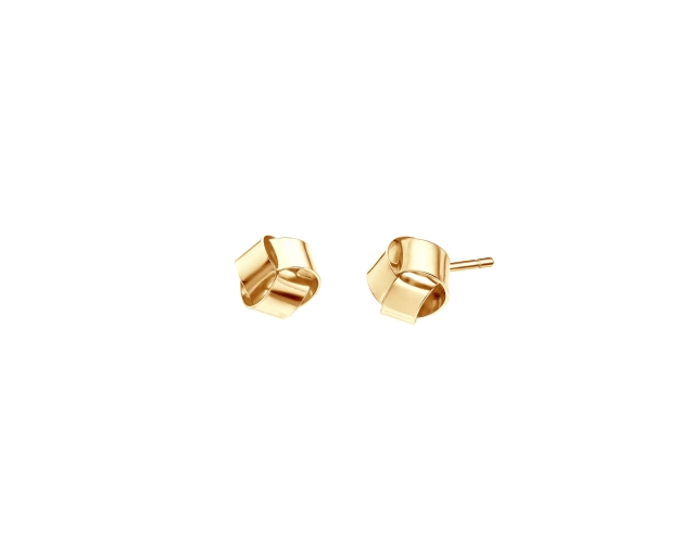 Kolczyki srebrne pozłacane w formie skręconych wstążek