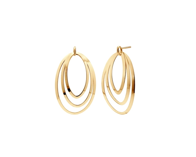 Kolczyki srebrne pozłacane z owalnymi