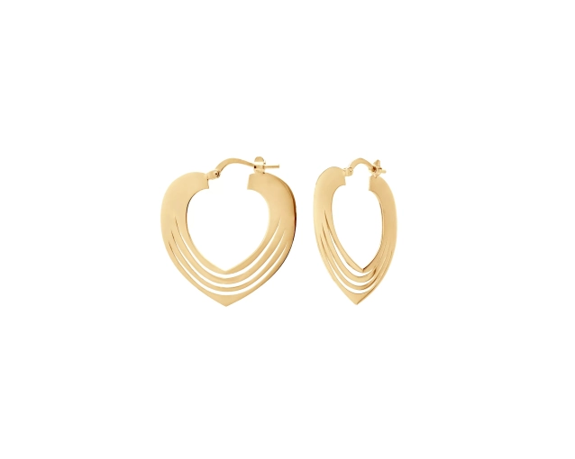 Kolczyki srebrne pozłacane w kształcie serca 