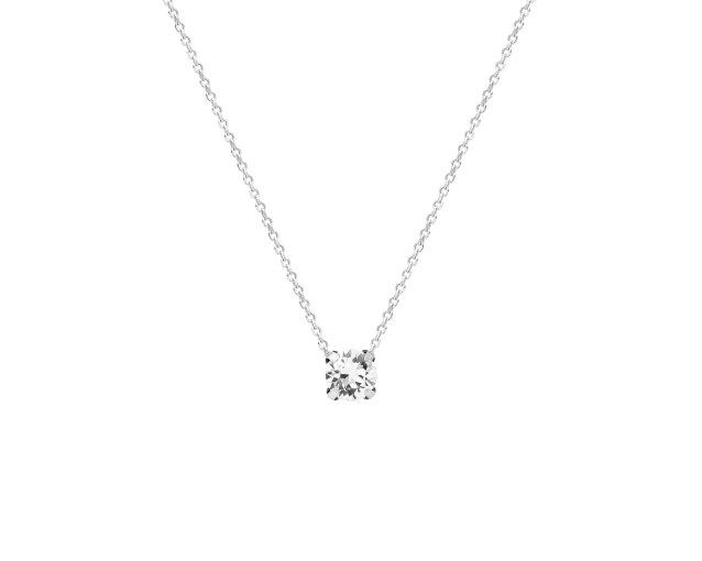 Naszyjnik srebrny z cyrkonią w klasycznej oprawie