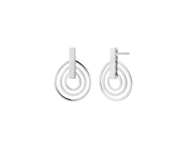 Kolczyki srebrne geometryczne z trzema pierścieniami