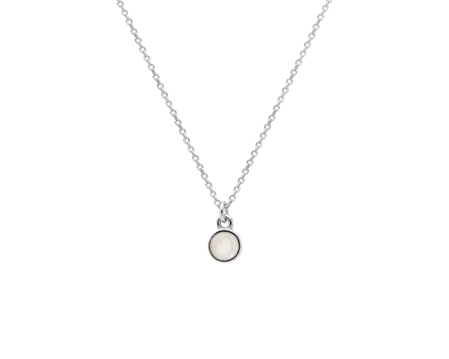 Naszyjnik srebrny z masą perłową i okrągłą zawieszką