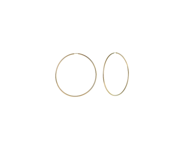 Złote kolczyki koła duże 6.3 cm średnicy z chowanym sztyftem cienkie