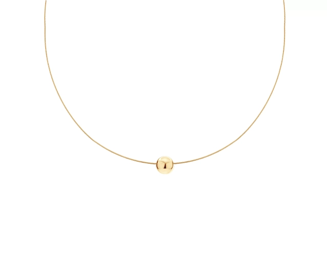 Naszyjnik srebrny pozłacany z kulką