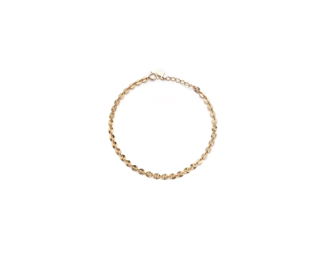 Bransoletka złota z dekoracyjnymi okrągłymi ogniwami