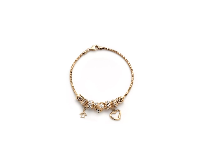 Bransoletka złota z zawieszkami