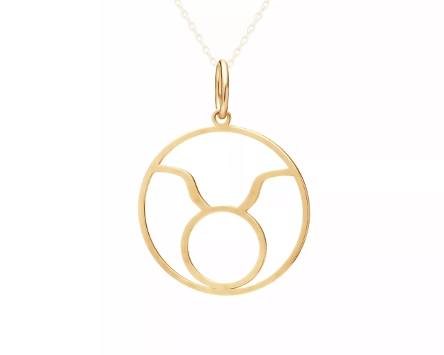 Zawieszka srebrna znak zodiaku Byk pozłacana