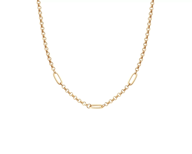 Naszyjnik złoty pr. 585 z ozdobnymi ogniwami