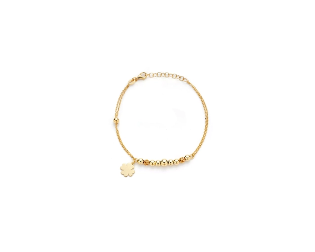 Bransoletka srebrna pozłacana z zawieszką 