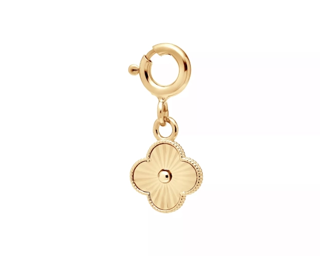 Zawieszka charms złota koniczynka