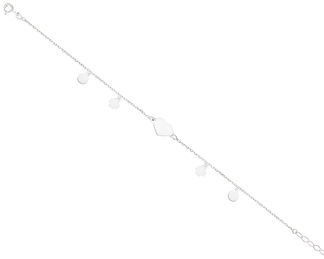 Bransoletka srebrna celebrytka z zawieszkami