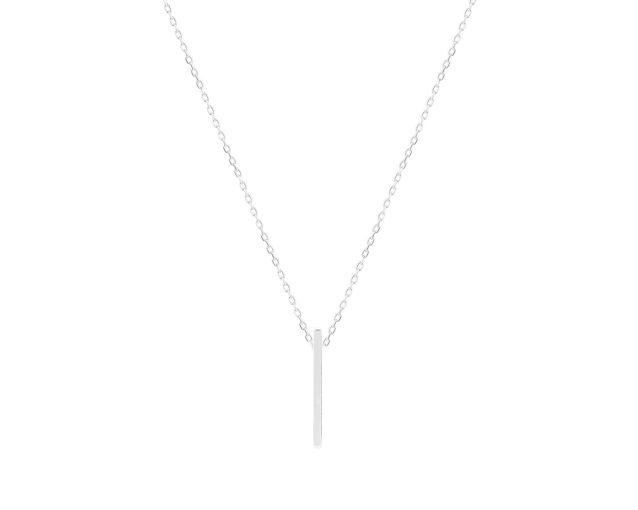 Naszyjnik srebrny typu ankier z zawieszką w kształcie prostego pręcika