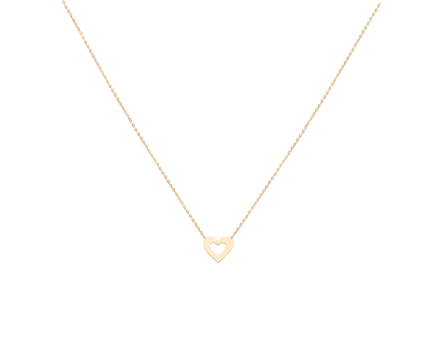 Naszyjnik złoty celebrytka krótki z zawieszką w kształcie serca