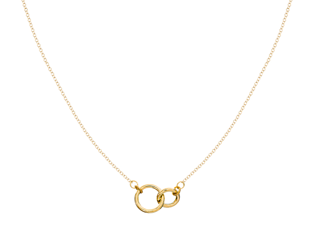 Naszyjnik złoty z motywem splecionych obrączek
