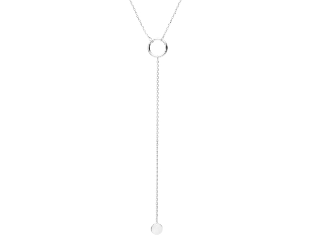 Naszyjnik srebrny krawatka z okrągłymi zdobieniami