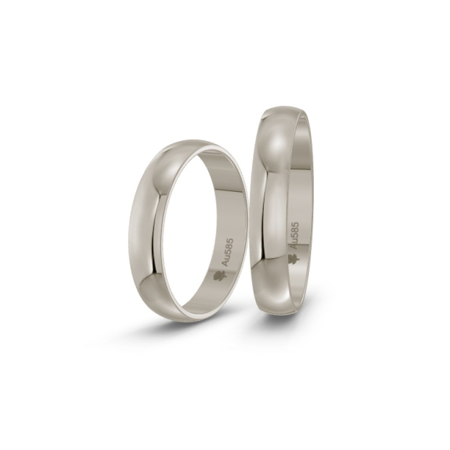 Obrączki ślubne z białego złota klasyczne