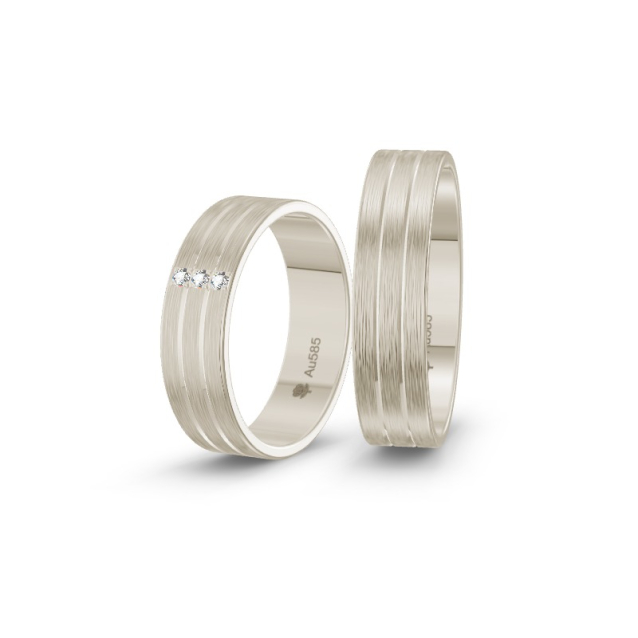 Obrączki ślubne z białego złota z diamentami