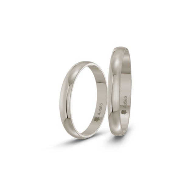 Obrączki ślubne z białego złota klasyczne