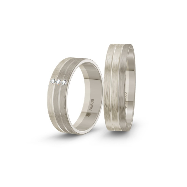 Obrączki ślubne z białego złoto z diametami