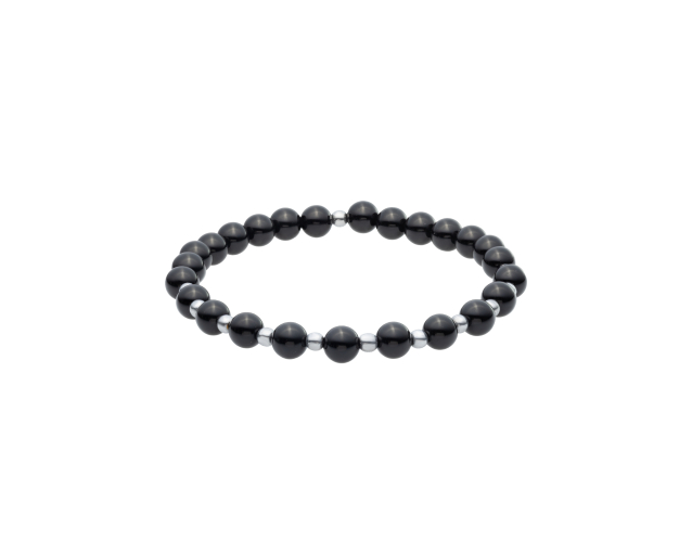 Bransoletka męska stalowa z onyksem