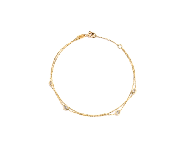 Bransoletka złota z cyrkoniami