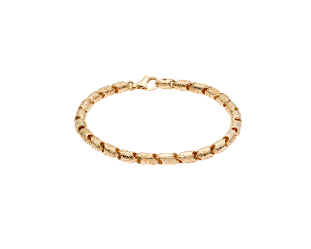Złota bransoletka męska o elastycznym splocie