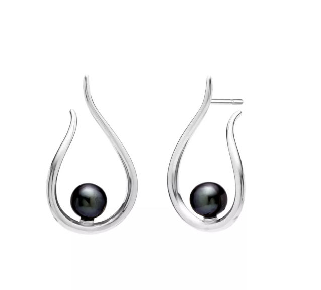 Kolczyki srebrne z białą perłą