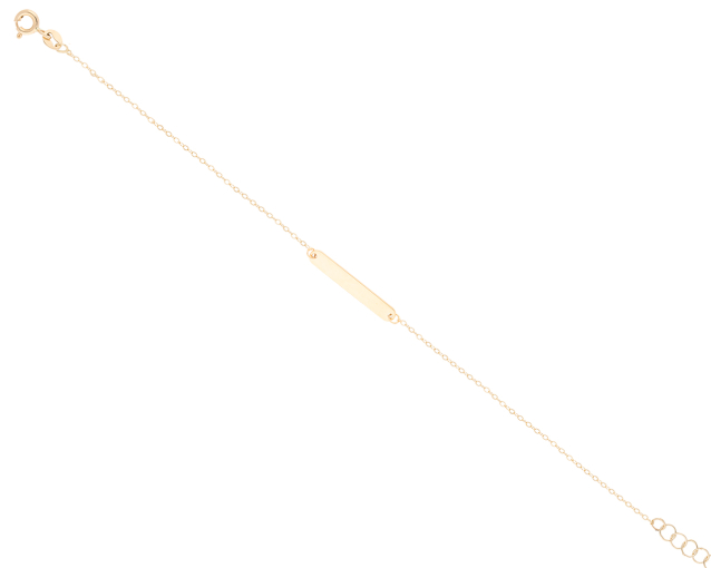 Bransoletka złota łańcuszkowa regulowana z podłużnym elementem ozdobnym