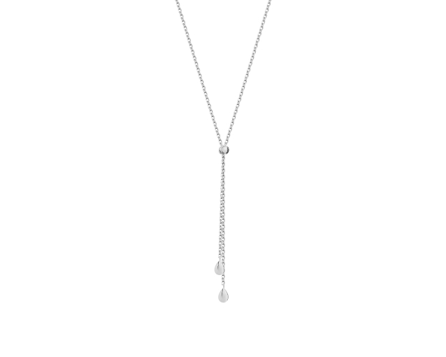 Naszyjnik srebrny kolia łańcuszkowa krawatka z koralikami