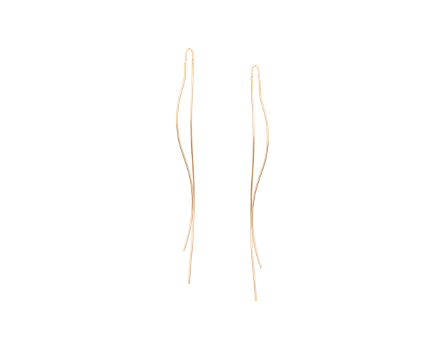 Kolczyki srebrne pozłacane przeciągane cienkie i sztywne