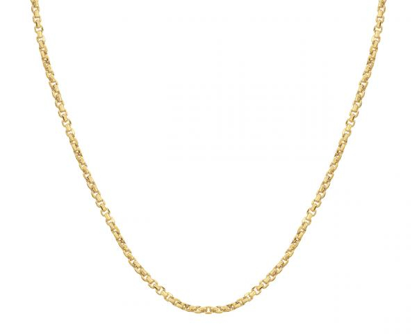 Łańcuszek złoty na szyję o splocie typu ankier z grubymi ogniwami