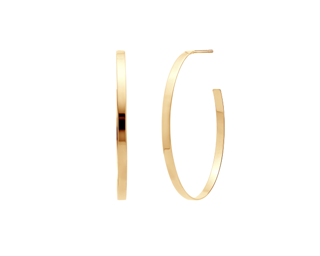 Kolczyki srebrne pozłacane koła na sztyft z szeroką krawędzią o płaskim profilu