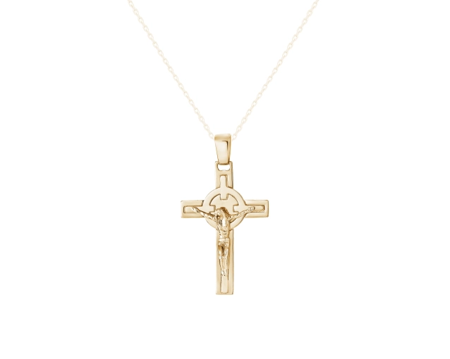 Zawieszka złota krzyżyk z Panem Jezusem