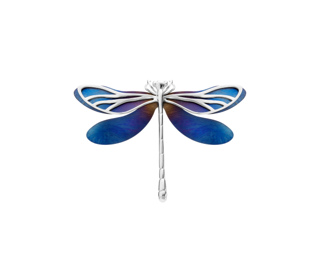 Broszka srebrna ważka ze skrzydłami z tytanu