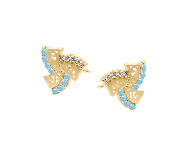 Kolczyki złote z cyrkoniami