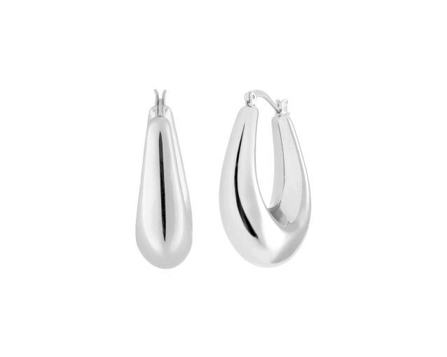 Kolczyki srebrne szerokie polerowane