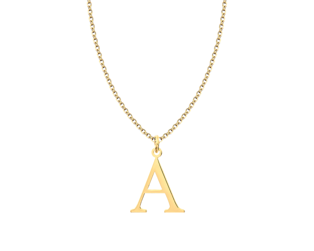 Naszyjnik złoty łańcuszkowy z literką A
